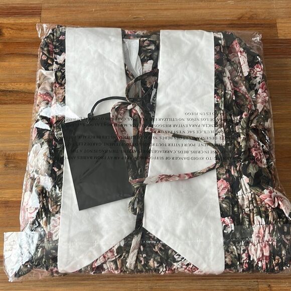 En Saison Kiko Midi Floral Print Retro V-Neck Short Sleeves Dress M NWT - Picture 7 of 8